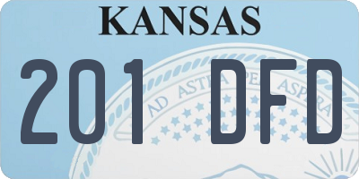 KS license plate 201DFD