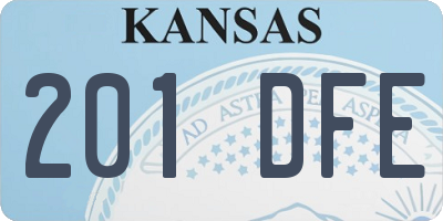 KS license plate 201DFE