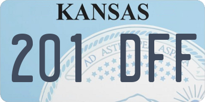 KS license plate 201DFF