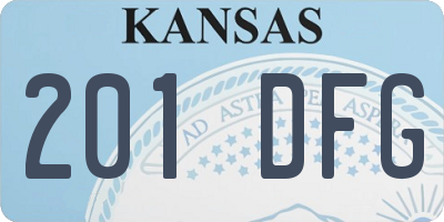 KS license plate 201DFG