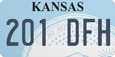 KS license plate 201DFH