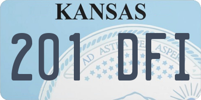 KS license plate 201DFI