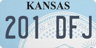 KS license plate 201DFJ