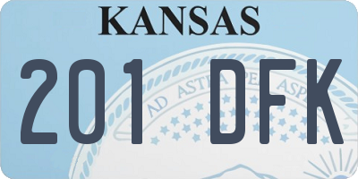 KS license plate 201DFK