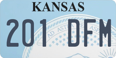 KS license plate 201DFM