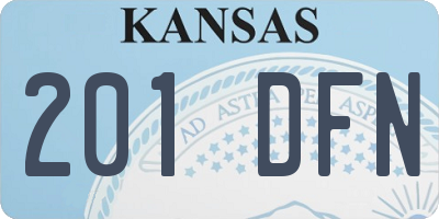 KS license plate 201DFN