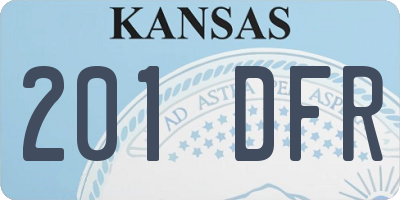 KS license plate 201DFR