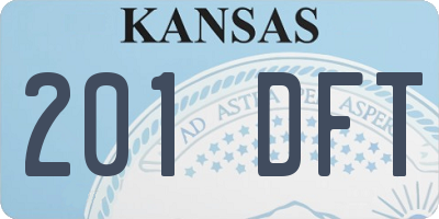 KS license plate 201DFT