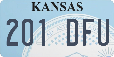 KS license plate 201DFU