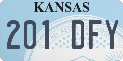 KS license plate 201DFY