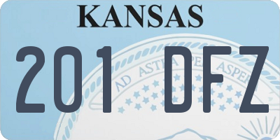 KS license plate 201DFZ