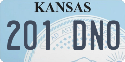 KS license plate 201DNO