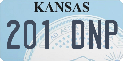 KS license plate 201DNP