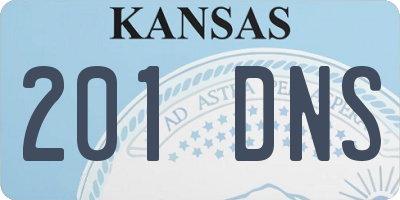 KS license plate 201DNS