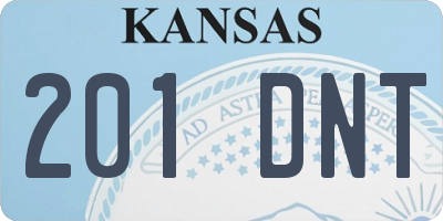 KS license plate 201DNT