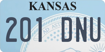 KS license plate 201DNU