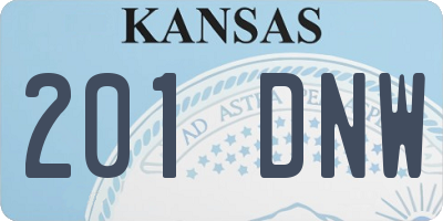 KS license plate 201DNW
