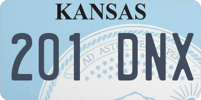 KS license plate 201DNX