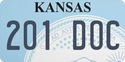 KS license plate 201DOC