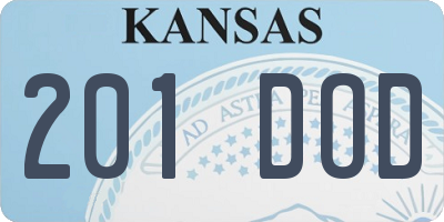 KS license plate 201DOD