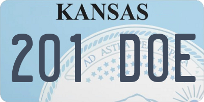 KS license plate 201DOE