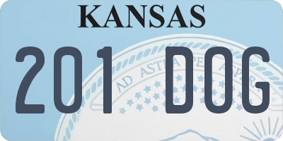 KS license plate 201DOG