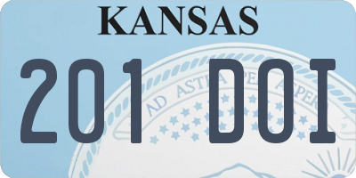 KS license plate 201DOI