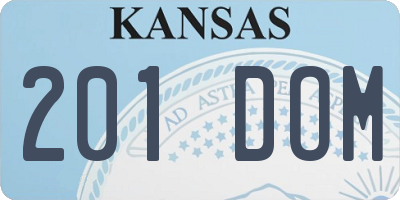 KS license plate 201DOM
