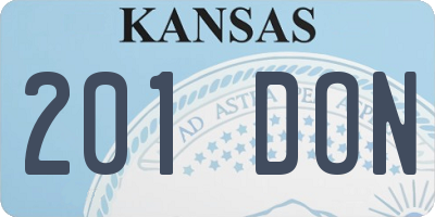 KS license plate 201DON