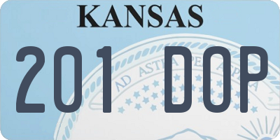 KS license plate 201DOP