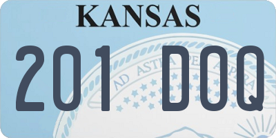 KS license plate 201DOQ