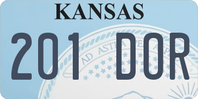 KS license plate 201DOR