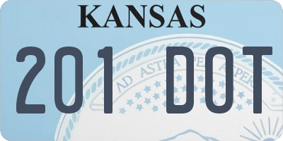 KS license plate 201DOT