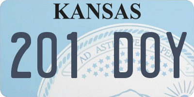 KS license plate 201DOY