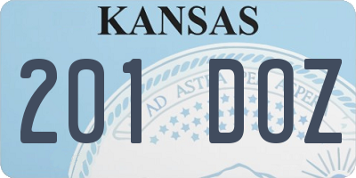 KS license plate 201DOZ