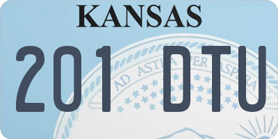 KS license plate 201DTU