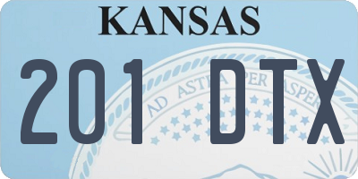 KS license plate 201DTX