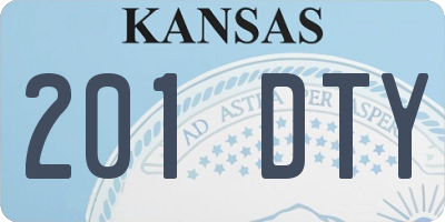 KS license plate 201DTY