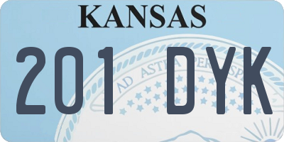 KS license plate 201DYK
