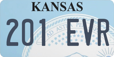 KS license plate 201EVR