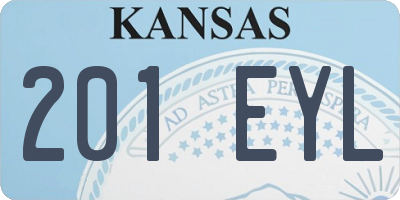 KS license plate 201EYL