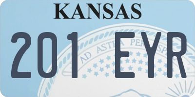 KS license plate 201EYR