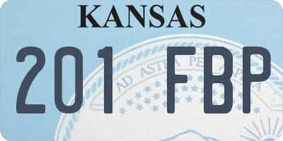 KS license plate 201FBP
