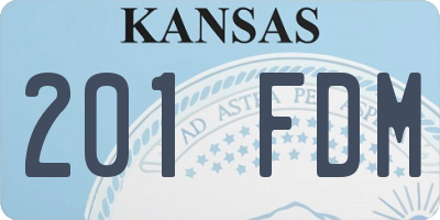 KS license plate 201FDM