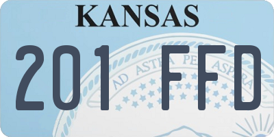 KS license plate 201FFD