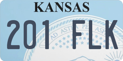 KS license plate 201FLK