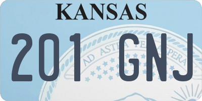 KS license plate 201GNJ