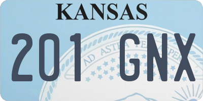 KS license plate 201GNX