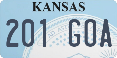 KS license plate 201GOA