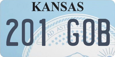 KS license plate 201GOB
